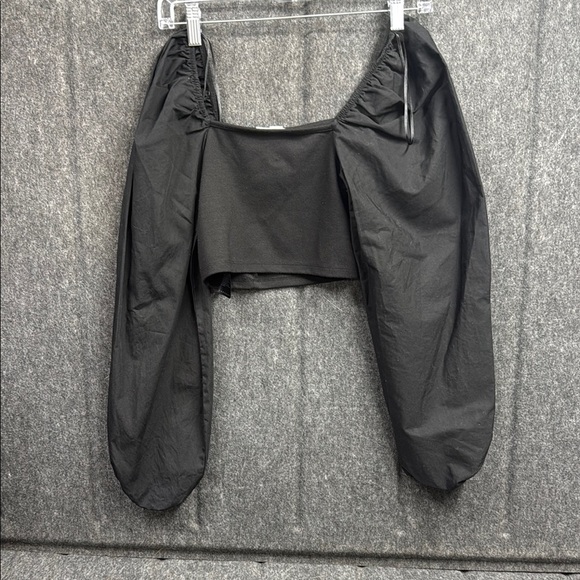 Topshop Black Sleek Crop Top - Picture 3 of 4